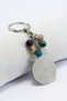 Natural Stone Seven Chakra Steel Plate Ayet'El Kürsi Felak Nas İhlas Keychain