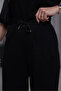 Women's Black High-Waisted Tie-Up Wide-Leg Flowy Soft Modal Fabric Trousers - 3