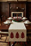 سجادة مزينة بالشراشيب مصنوعة من القطن بنسبة 100% - مفرش طاولة مزخرف بنمط خشب الصنوبر المنسوج بشكل طبيعي - 2