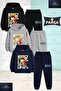 Children's Unisex Anime One Piece Left Text 3-Piece Hooded Tracksuit Set