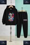 Children's Unisex Astronaut Girl Colorful Canvas 3-Piece Hooded Tracksuit Set - 2