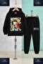 Children's Unisex Anime One Piece Left Text 3-Piece Hooded Tracksuit Set - 2