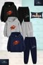 Children's Unisex Flame Basketball 3-Piece Hooded Tracksuit Set