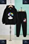 Children's Unisex Astronaut Cloud with Planets in Hand 3-Piece Hooded Tracksuit Set - 2