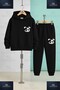 Children's Unisex Bear Patched Head Ust 3-Piece Hooded Tracksuit Set - 2