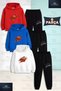 Children's Unisex Flame Basketball 3-Piece Hooded Tracksuit Set