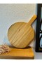 Natural Wooden Round Cutting and Presentation Board – 33 cm Length, 22 cm Diameter - 2