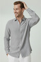 Gray Slim Fit Striped 100% Cotton Men's Shirt – Breathable Stylish Casual Shirt 2602626 - 2