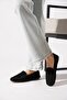 Sursew leofer genuine leather women's black suede ballet flats - 2