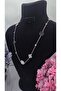 Multi Clover Design Zircon Stone Silver Color Steel Non-Tarnish Necklace - 2