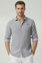 Gray Slim Fit Striped 100% Cotton Men's Shirt – Breathable Stylish Casual Shirt 2602626 - 4