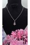 Zircon Stone Guardian Angel Crescent Model Silver Color Steel Non-Tarnish Necklace