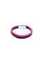 Pink Navy Blue Genuine Leather Braided Men's Bracelet – with Magnetic Clasp-654 - 2