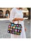 Lined Bamboo Handle Metallic Closure Knitted Women's Handbag 30X36 cm - 4