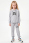 6-Piece Girls' Tracksuit Set with 3 Kangaroo Pockets and Hood and Print Detail - 3
