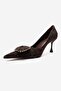 REBEL Brown Patterned Buckled Women's Heeled Shoes - 6