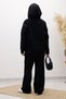 Zippered Hooded Denim Suit Tsd250250 Black - 6