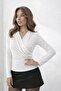 NEW PRODUCT Women's Double-Breasted V-Neck Sandy Long Sleeve Elegant Blouse 11 - 2