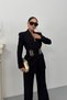 Women's Blazer with Gold Belt - 4