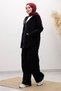 Zippered Hooded Denim Suit Tsd250250 Black - 5