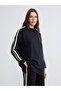 Black Crew Neck Oversize Women's Sweatshirt Tunic