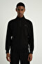 Foursquare Men's Stand Collar Half Zipper Top Black - 3