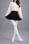 6-Pack White Girls' School Tights, 50 Micron Girls' Socks, Girls' Socks - 4