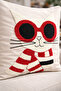 Punch Embroidered Throw Pillow Cover - 43*43 cm - Cool Cat - Pnk001 - 2
