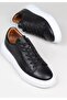 Dr Men's Black Genuine Leather Comfortable Daily Sneaker Shoes - 2