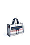 White - Navy Blue Plaid Women's Handbag Sp1271 - 3