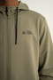 Sports Club Sz 3 Men's Hooded Full-Length Zipper Sweatshirt Khaki - 4