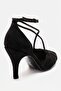 Eliza Black Suede Women's Heeled Shoes - 5
