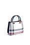 White - Navy Blue Plaid Women's Handbag Sp1272 - 4