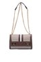 Coffee Yellow - Brown Plaid Line Square Women's Crossbody Bag Sp1139