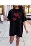 Plus Size Women's Cotton Short Sleeve Crew Neck Casual T-Shirt Dress
