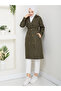 Windbreaker Detailed Sleeves & Waist Belted Buttoned Trench Coat Mde1103056 - 5