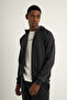 Supply Ms One Men's Full-Length Zippered Lightweight Wool Hooded Sweatshirt Navy Blue