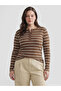 Esvab • Modern & Distinctive Zero Roba Collar Striped Women's Bodysuit - 3