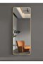 مرآة بتصميم أنيق 120×30 سم - مرآة كاملة الطول بإطار معدني ذهبي - 3
