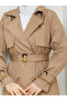 Windbreaker Detailed Sleeves & Waist Belted Buttoned Trench Coat Mde1103056 - 7