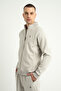 Plenty Jr Pro Full-Length Zippered Lightweight Wool Men's Stand Collar Jacket Stone