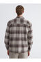 Ozmarka New Season Regular Fit Plaid Wool Blend Cashmere Men's Shirt Jacket - 4