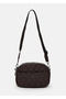Women's Brown Satin Embroidered Lined 4-Compartment Adjustable Strap Crossbody Hand and Shoulder Bag - 2