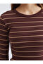 Artı-Store Women's Body with Crew Neck and Long Sleeves, Striped Pattern. High Pam - 3