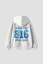 816 Urban Spirit Printed Oversize Unisex White Hoodie