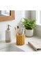 Round Wicker Textured Plastic Rattan Spoon & Fork Holder – Self-Holding Multi-Purpose with Hanger - 2