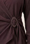 Plus Size Women's Double-Breasted Tie-Detail Shirt Brown - 7