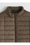 Brown Standard Fit Mock Neck Men's Puffer Jacket - 8