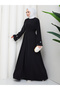 Women's Embroidered Detailled Double Birthday Dress with Sleeves, Two Pieces