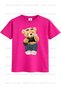 Heart Bow and Teddy Bear Printed 3-Pack Purple-White-Pink Girls' T-Shirt - 3